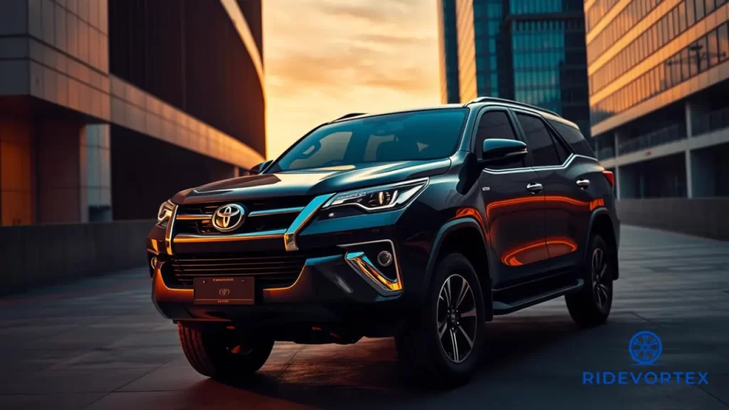 Bold front look of Toyota Fortuner Legender 2025 with LED headlights