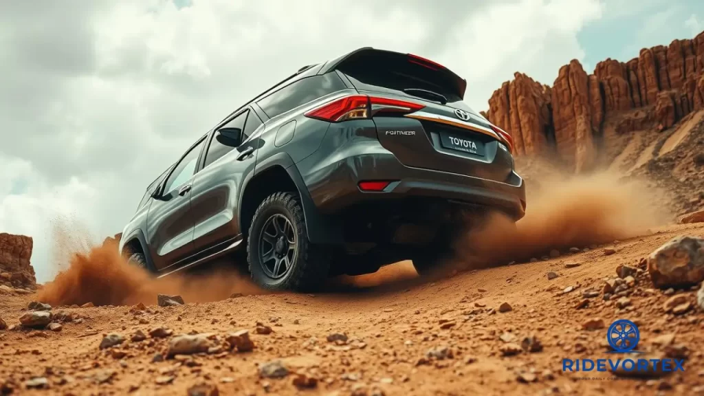 Toyota Fortuner Legender and MG Gloster in an off-road terrain performance challenge
