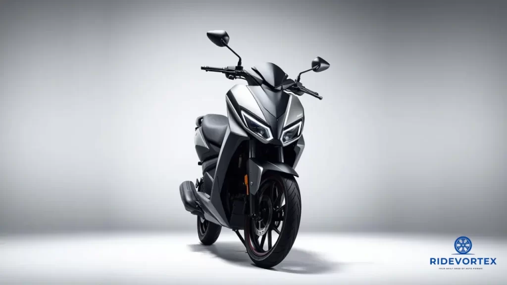 2025 Yamaha Tricity 300 scooter front view showing triple-wheel design and LED headlights