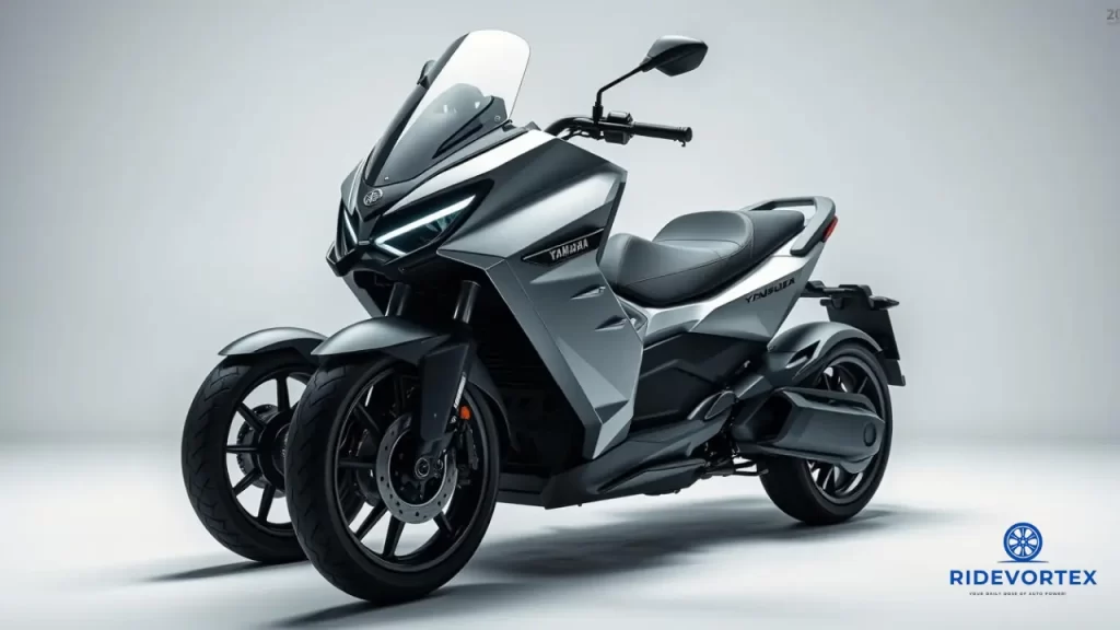 amaha Tricity 300 front suspension and dual-wheel setup for superior stability and cornering