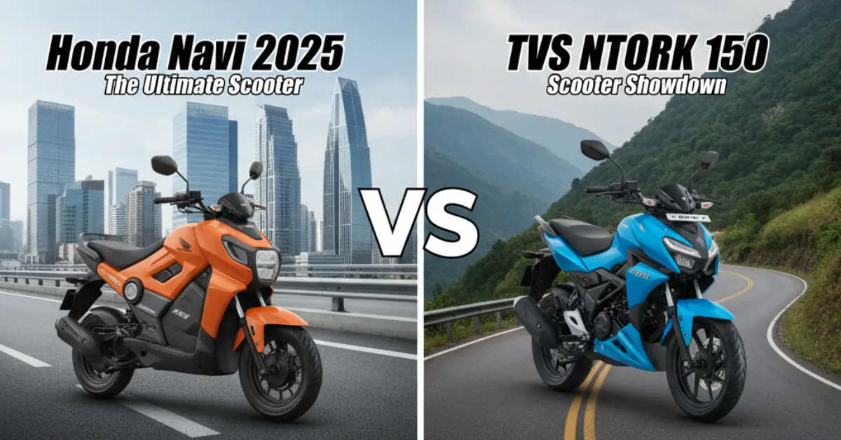 Honda Navi 2025 vs TVS NTORQ 150: side look
