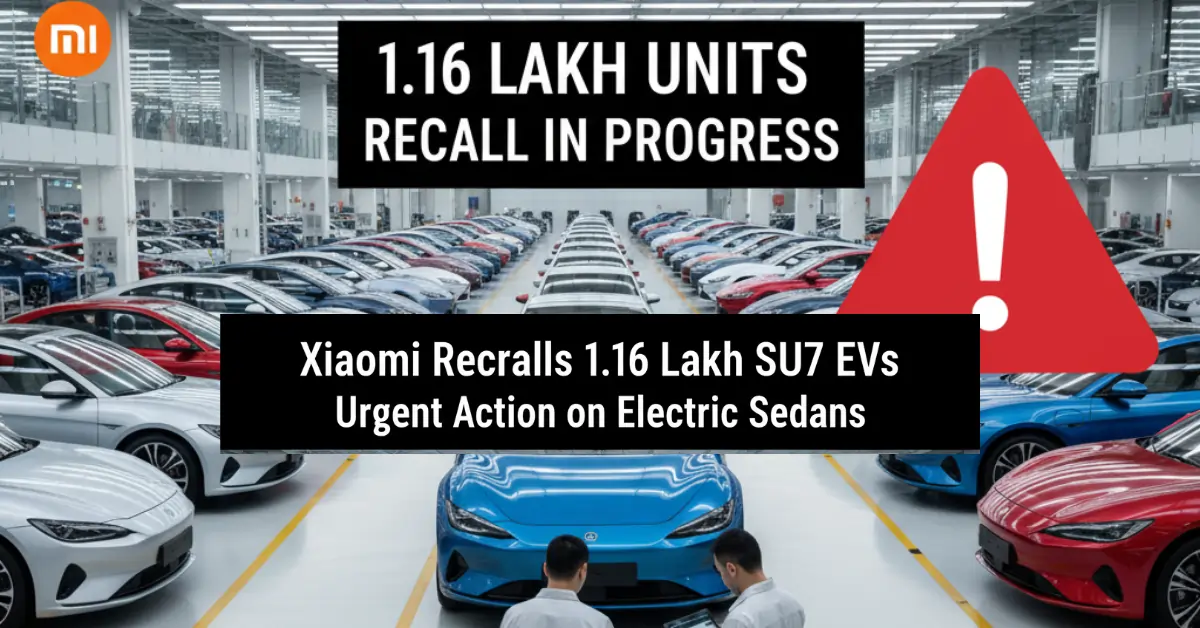 Xiaomi Recalls 1.16 Lakh SU7 EVs: Full Story, Safety Flaw Analysis, and Industry Impact